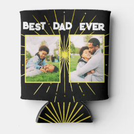 Bester Vater je Schwarz und Gold Familienfoto Coll Dosenkühler