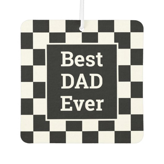 Bester Vater je Schwarz-weißes Prüfmuster Autolufterfrischer (Vorderseite)
