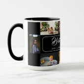 Bester Vater je schwarze FotoCollage Tasse (Links)