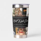 Bester Vater je schwarze FotoCollage Thermobecher (Links)
