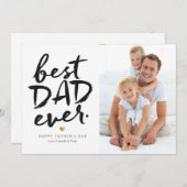 Bester Vater je | Schwarzweiß Einladung (Vorne/Hinten)