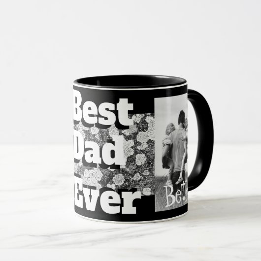 Bester Vater je Schwarzweiß-Tasse Tasse (VorderseiteRechts)