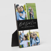 Bester Vater je Script Black 4 Foto Collage Plaque Fotoplatte (Seite)