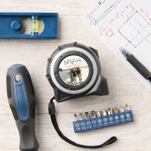 Bester Vater je Script-Foto Maßband (Werkstatt)