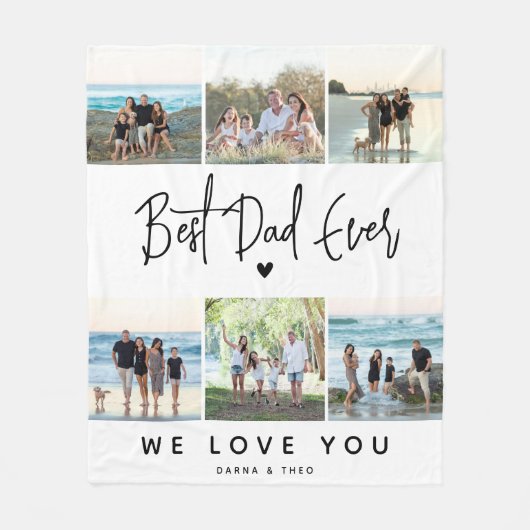 Bester Vater je Script-FotoCollage Fleecedecke (Vorderseite)