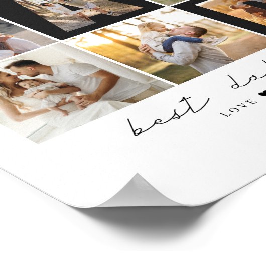 Bester Vater je Script Vater Foto Grid 9 Fotos Ges Poster (Ecke)