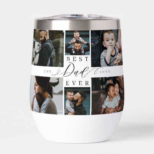 Bester Vater je Script Vatertag FotoCollage (Vorderseite)