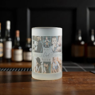Bester Vater je Script Vatertag FotoCollage Mattglas Bierglas