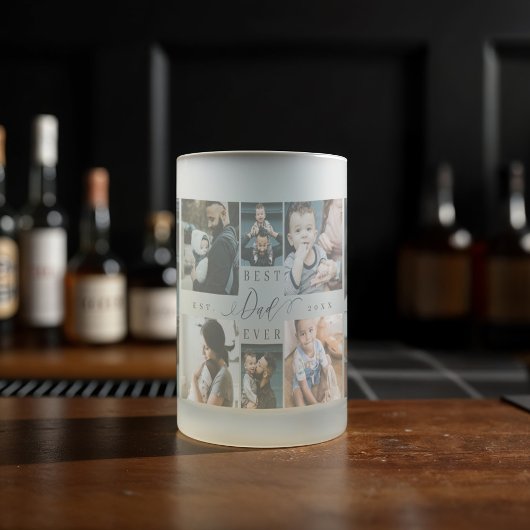 Bester Vater je Script Vatertag FotoCollage Mattglas Bierglas