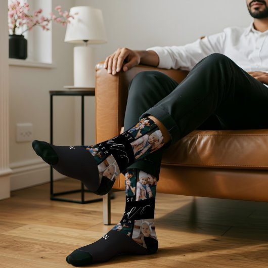 Bester Vater je Script Vatertag FotoCollage Socken