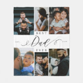 Bester Vater je Script Vathers Day Foto Collage Fleecedecke (Vorderseite)