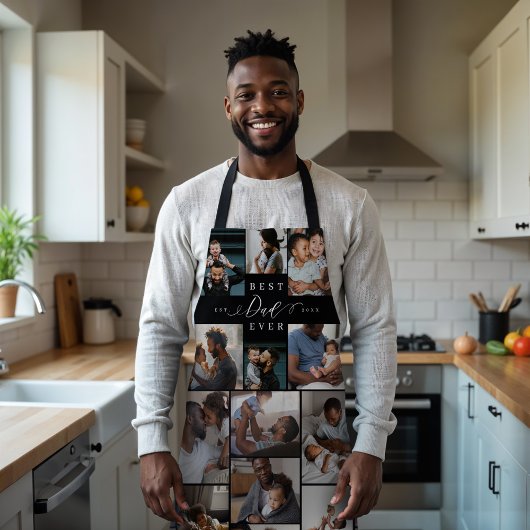 Bester Vater je Script Vathers Day Foto Collage Schürze