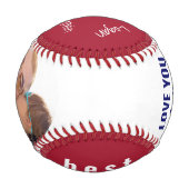 Bester Vater je signiert Foto Red White Blue Baseb Baseball (Rückseite)
