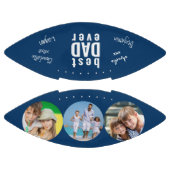 Bester Vater je signiertes Foto Blau Personalisier Football (Paneele)