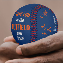 Bester Vater je signiertes Foto Blau Weiß und Oran Baseball