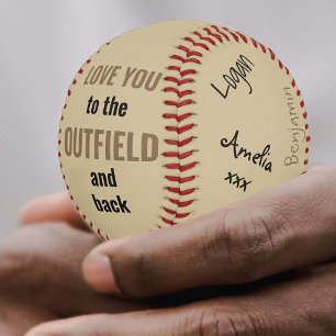 Bester Vater je signiertes Foto Cream Black Gold Baseball