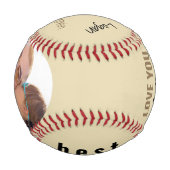 Bester Vater je signiertes Foto Cream Black Gold Baseball (Rückseite)