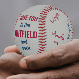 Bester Vater je signiertes Foto Grau Blue Red Baseball