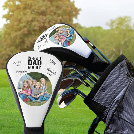 Bester Vater je signiertes Foto Weiß Personalisier Golf Headcover