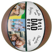 Bester Vater je signiertes Foto Weißer Basketball (Vertikal)