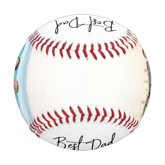 Bester Vater je Skript 2x Foto Baseball (Rückseite)