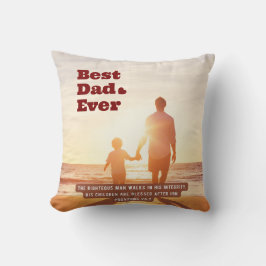 Bester Vater je Sprichwörter 20:7 Christliche Bibe Kissen