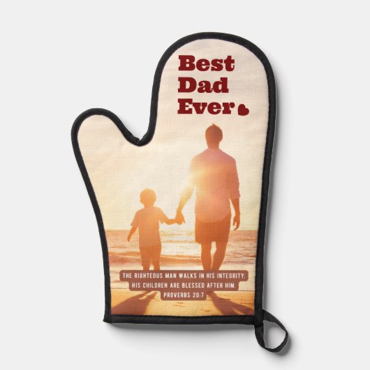 Bester Vater je Sprichwörter 20:7 Christliche Bibe Ofenhandschuh (Vorderseite)