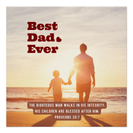 Bester Vater je Sprichwörter 20:7 Christliche Bibe Poster