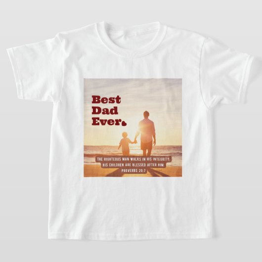 Bester Vater je Sprichwörter 20:7 Christliche Bibe T-Shirt (Ablage )