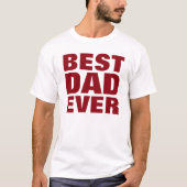 Bester Vater je T - Shirt - Rotes, Weißes T-Shirt (Vorderseite)