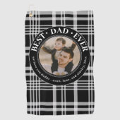 Bester Vater je Tag Kariertes Foto Golfhandtuch (Vorderseite)