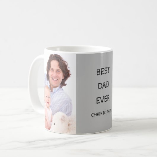 Bester Vater je Tasse für benutzerdefinierte Fotos (Vorderseite Links)