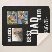 Bester Vater je Trendy Vatertag 3 Fotos Sherpadecke (Vorderseite (Horizontal))