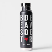 Bester Vater je Typografie Individuelle Name 4 Fot Trinkflasche (Links)