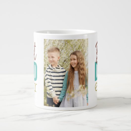 Bester Vater je Typografie und benutzerdefiniertes Jumbo-Tasse (Vorderseite)