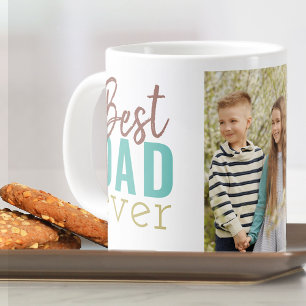 Bester Vater je Typografie und individuelles Foto Jumbo-Tasse