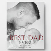 Bester Vater je Typografie Volles Foto Fotoplatte (Vorderseite)