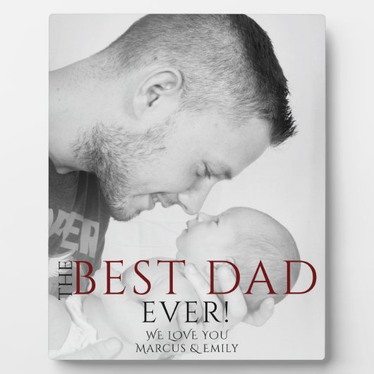 Bester Vater je Typografie Volles Foto Fotoplatte (Vorderseite)