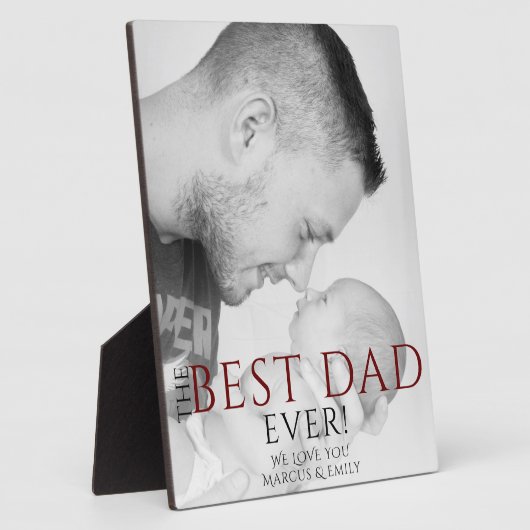 Bester Vater je Typografie Volles Foto Fotoplatte (Seite)