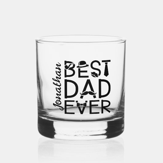 Bester Vater je Typografie Whiskyglas (Vorderseite)