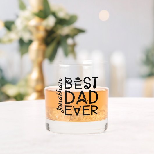 Bester Vater je Typografie Whiskyglas (Insitu (Hochzeit))
