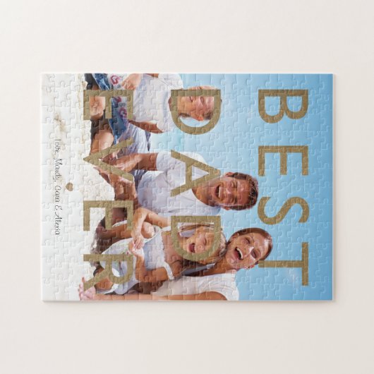 Bester Vater je, typografisches, benutzerdefiniert Puzzle (Horizontal)