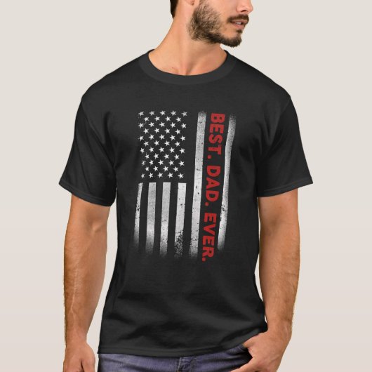 Bester Vater je US-amerikanische Flagge für Vatert T-Shirt (Vorderseite)
