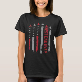 Bester Vater je US-Flag Fighter Jet Fat T-Shirt