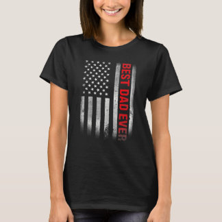 Bester Vater je US Flag Vintag Vatertag Männer 202 T-Shirt