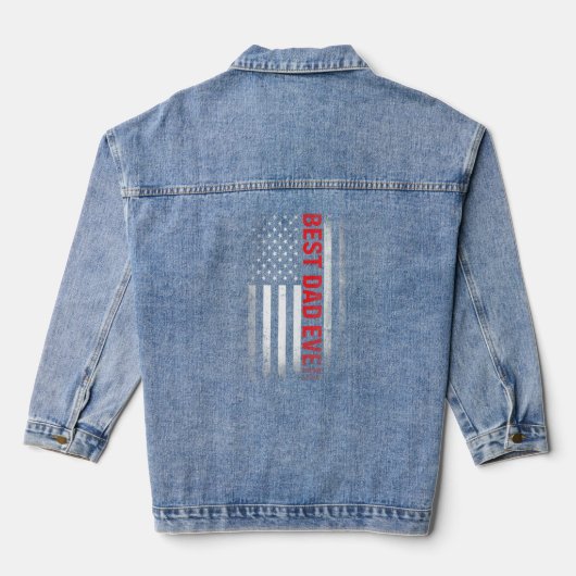Bester Vater je US-Flagge Amerikanischer Erstmalig Jeansjacke (Rückseite)