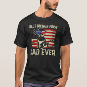 Bester Vater je US-Flagge Vater Joke Bichon Flag 4 T-Shirt