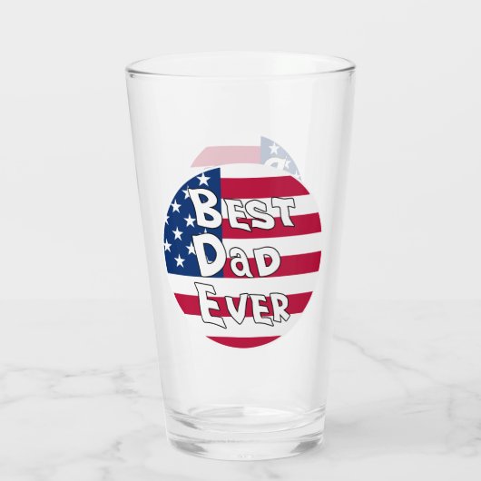 Bester Vater je USA-Flagge Glas (Rückseite)