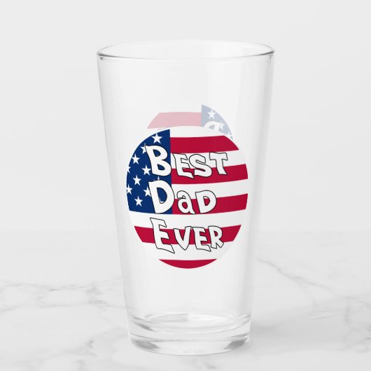 Bester Vater je USA-Flagge Glas (Vorderseite)