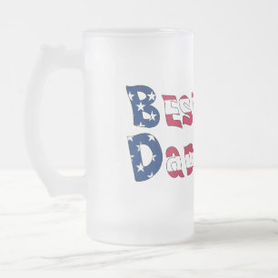 Bester Vater je USA-Flagge Mattglas Bierglas